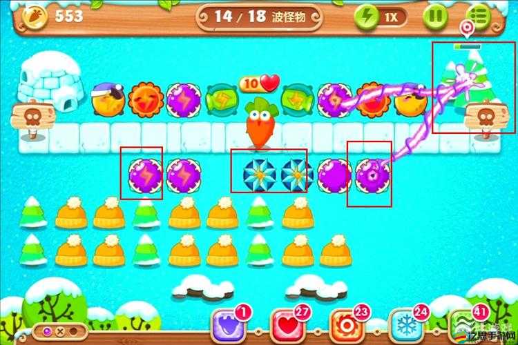 保衛蘿卜2極地冒險第97關全攻略，巧妙布局，助你輕松獲取金蘿卜