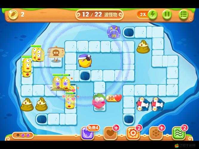 保衛蘿卜2極地冒險沙漠第74關完美通關策略，金蘿卜與水晶蘿卜布陣圖深度解析