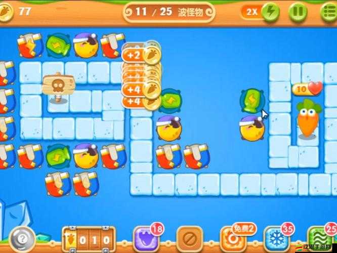 保衛蘿卜2第15關全攻略，金蘿卜布陣圖詳解及額外任務高效完成指南