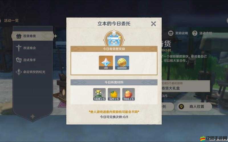 原神2.3版奇貨百貨活動兌換指南，哪些物品最值得玩家兌換建議