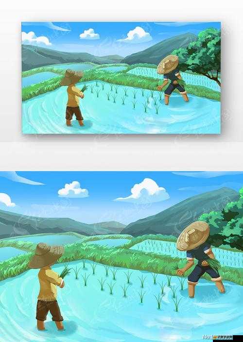 情侶插秧姿勢參考繪畫：展現獨特農耕勞作之美與浪漫愛情